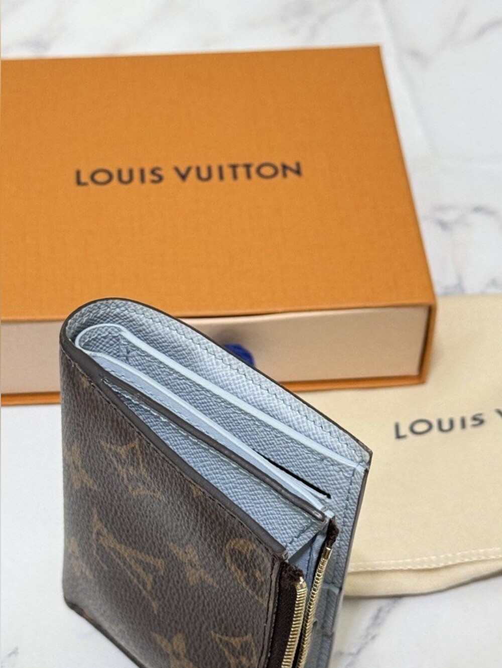 Louis Vuitton Lisa Wallet Mini Wallet Olympe Blue Folding Wallet - Picture 4 of 10